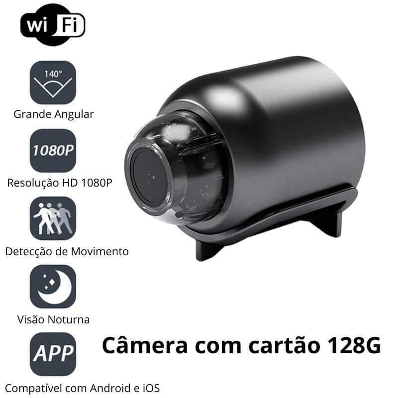 Mini Câmera WiFi - Fique Conectado e Seguro!