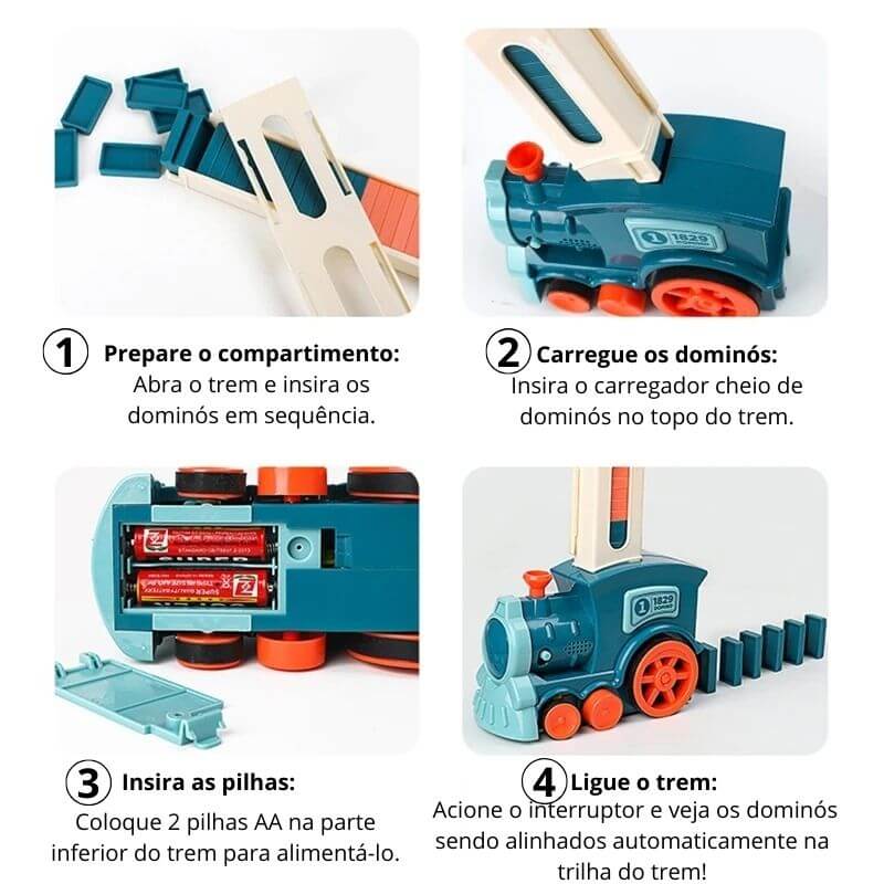 Trem Dominó Elétrico - Diversão e Aprendizado Que Nunca Sai dos Trilhos!