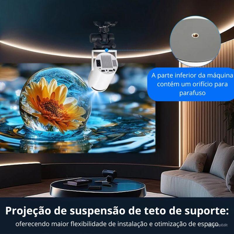 Projetor Portátil 4K - Transforme Qualquer Espaço em um Cinema!