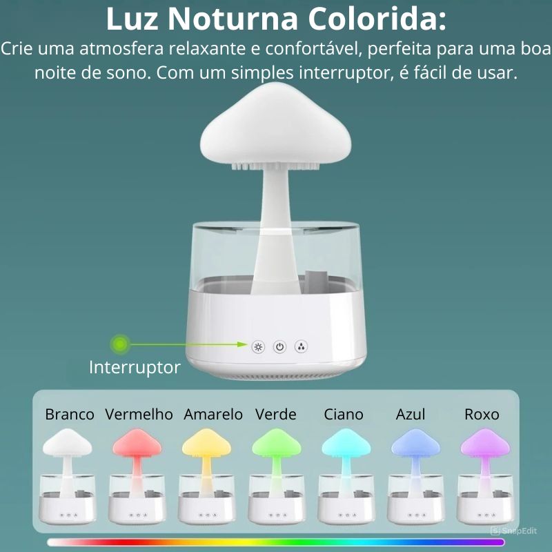 Difusor e Umidificador de Nuvem - Durma Melhor, Relaxe Mais!