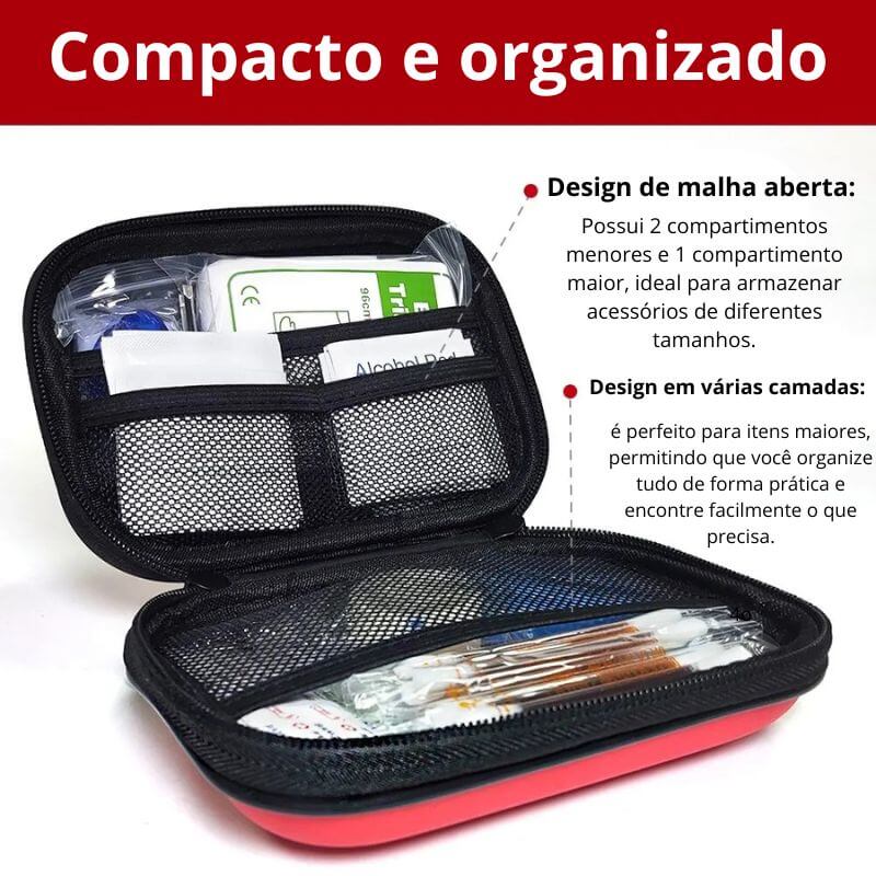 Kit de Primeiros Socorros Compacto - Pronto para Qualquer Emergência!