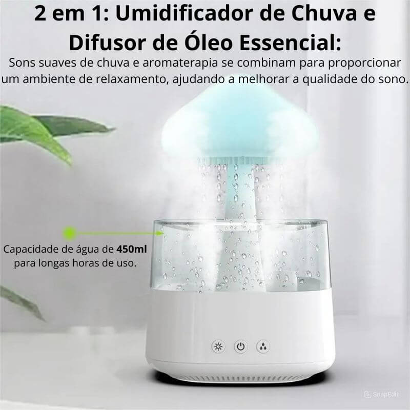 Difusor e Umidificador de Nuvem - Durma Melhor, Relaxe Mais!