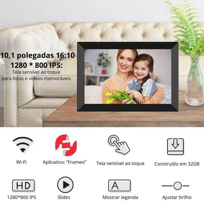 Moldura Digital Frameo -  Onde Suas Memórias Ganham Vida!