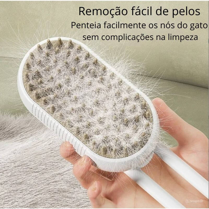 Pente Elétrico para Pets - Escove, Massageie e Hidrate!