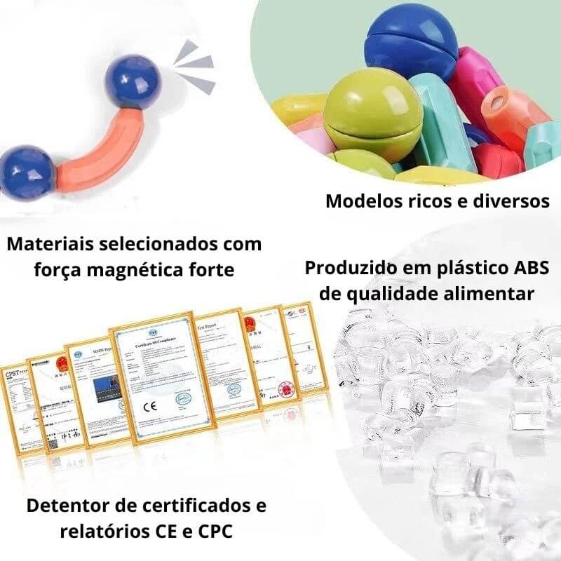 Blocos Magnéticos - Construa, Crie e Explore com Segurança!