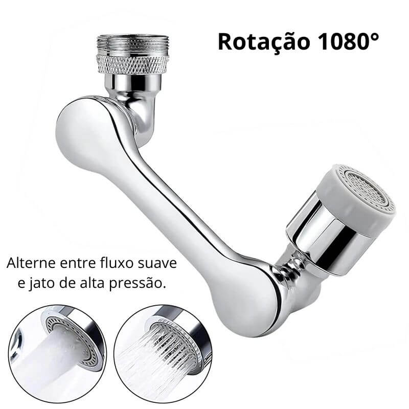 Extensor de Torneira Rotativa De 1080° Com Rosca De Aço -  Eficiência e Versatilidade em Uma Só Torneira!